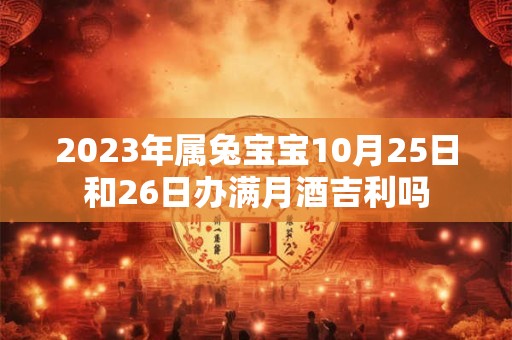 2023年属兔宝宝10月25日和26日办满月酒吉利吗