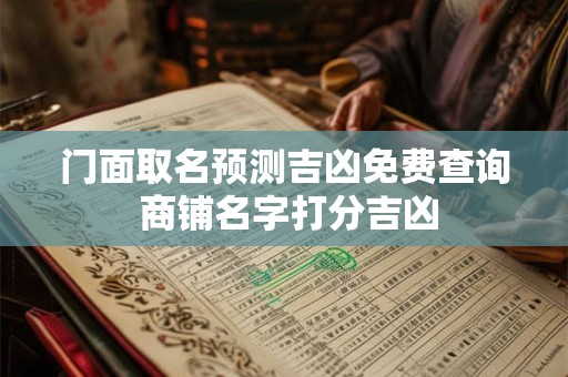 门面取名预测吉凶免费查询 商铺名字打分吉凶