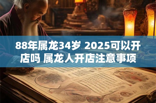 88年属龙34岁 2025可以开店吗 属龙人开店注意事项