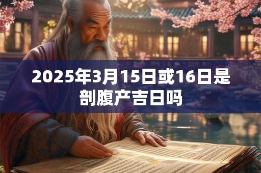 2025年3月15日或16日是剖腹产吉日吗