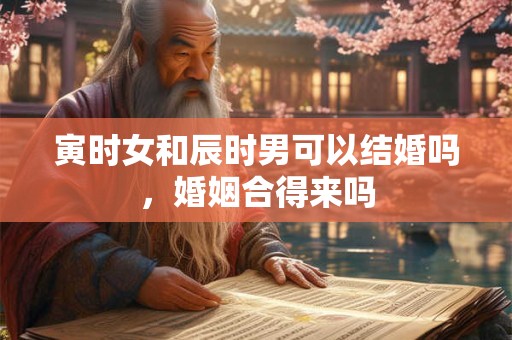 寅时女和辰时男可以结婚吗，婚姻合得来吗