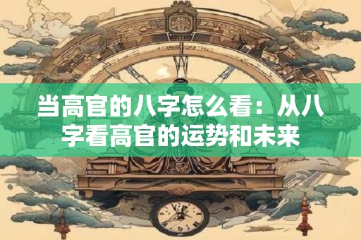 当高官的八字怎么看：从八字看高官的运势和未来