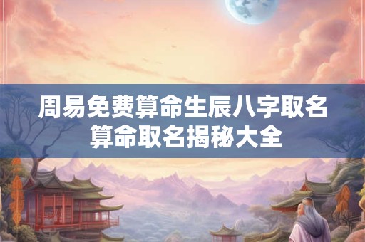 周易免费算命生辰八字取名 算命取名揭秘大全