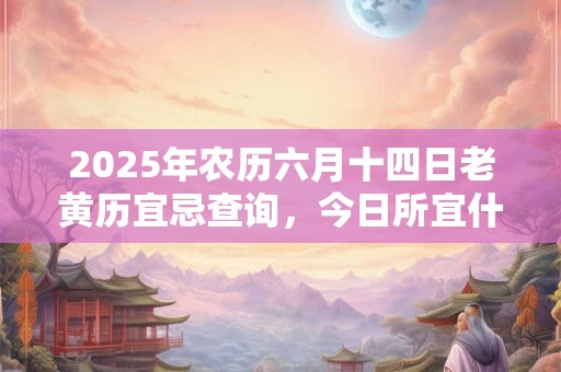 2025年农历六月十四日老黄历宜忌查询，今日所宜什么