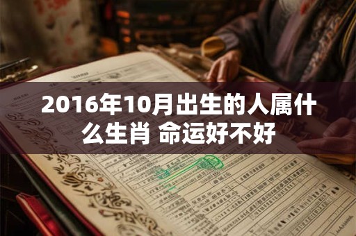 2016年10月出生的人属什么生肖 命运好不好