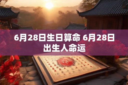 6月28日生日算命 6月28日出生人命运