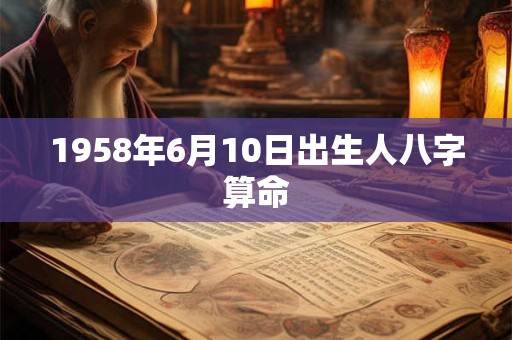 1958年6月10日出生人八字算命