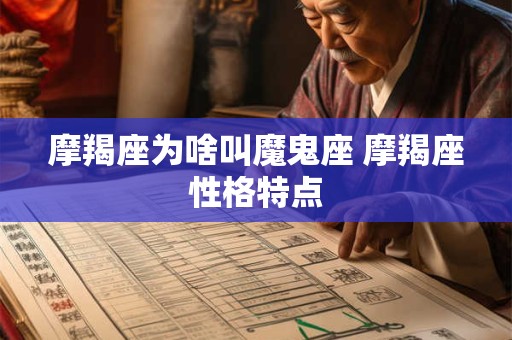 摩羯座为啥叫魔鬼座 摩羯座性格特点