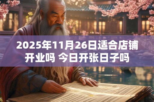 2025年11月26日适合店铺开业吗 今日开张日子吗