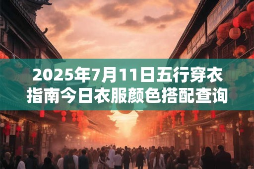 2025年7月11日五行穿衣指南今日衣服颜色搭配查询