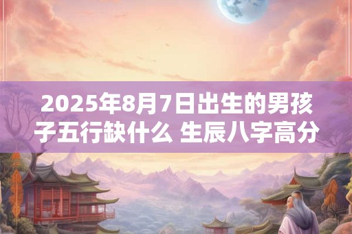 2025年8月7日出生的男孩子五行缺什么 生辰八字高分取名