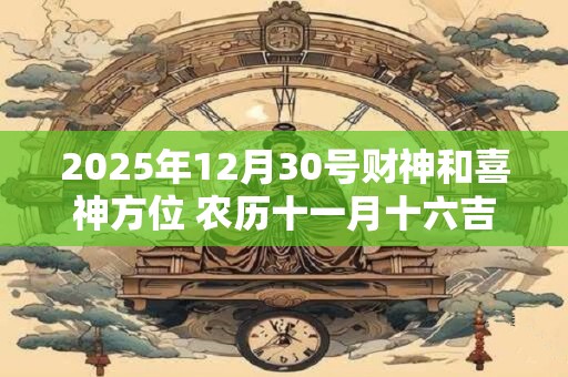 2025年12月30号财神和喜神方位 农历十一月十六吉时介绍