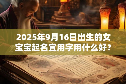 2025年9月16日出生的女宝宝起名宜用字用什么好？