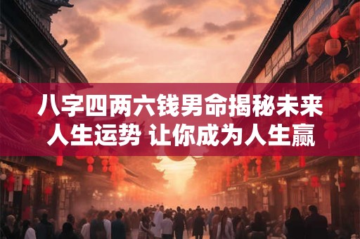 八字四两六钱男命揭秘未来人生运势 让你成为人生赢家！