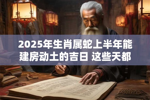 2025年生肖属蛇上半年能建房动土的吉日 这些天都不错