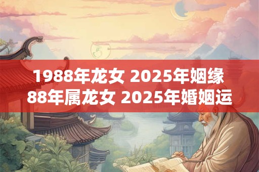 1988年龙女 2025年姻缘 88年属龙女 2025年婚姻运势如何