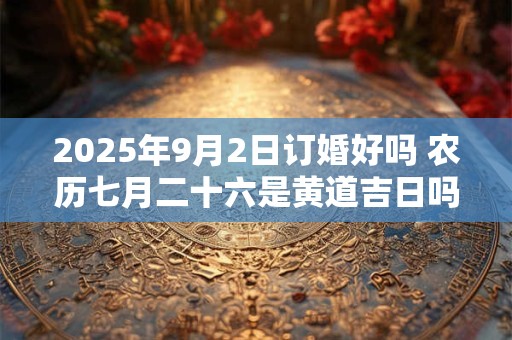 2025年9月2日订婚好吗 农历七月二十六是黄道吉日吗