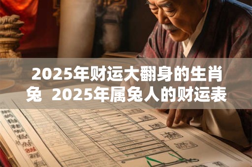 2025年财运大翻身的生肖兔  2025年属兔人的财运表现