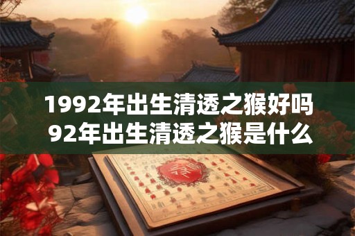 1992年出生清透之猴好吗 92年出生清透之猴是什么命