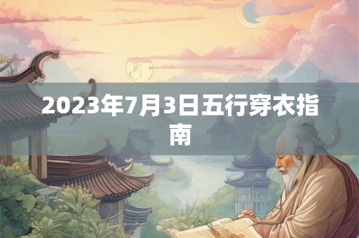 2023年7月3日五行穿衣指南