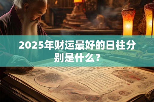 2025年财运最好的日柱分别是什么？