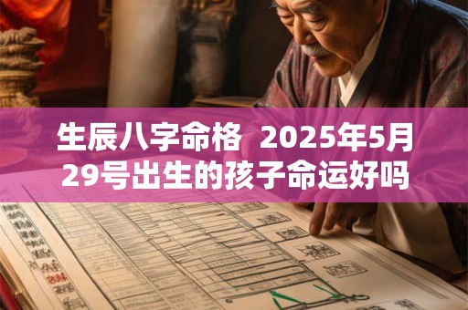 生辰八字命格  2025年5月29号出生的孩子命运好吗