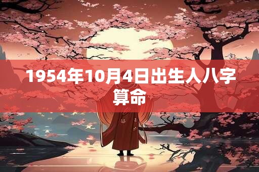 1954年10月4日出生人八字算命