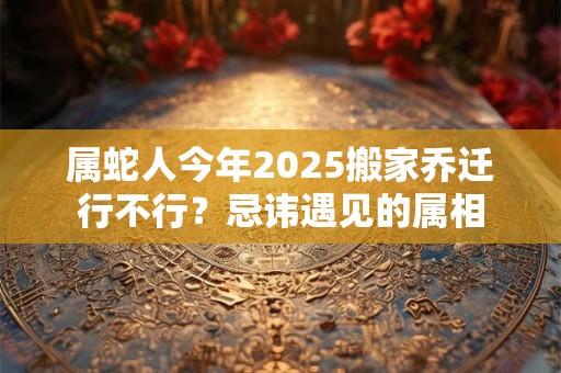 属蛇人今年2025搬家乔迁行不行？忌讳遇见的属相