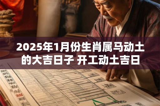 2025年1月份生肖属马动土的大吉日子 开工动土吉日