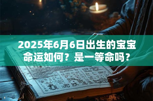 2025年6月6日出生的宝宝命运如何？是一等命吗？