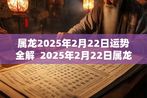 属龙2025年2月22日运势全解  2025年2月22日属龙今日运势