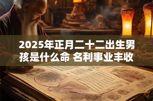2025年正月二十二出生男孩是什么命 名利事业丰收命局