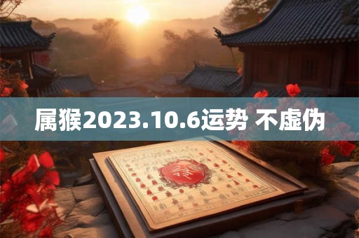 属猴2023.10.6运势 不虚伪