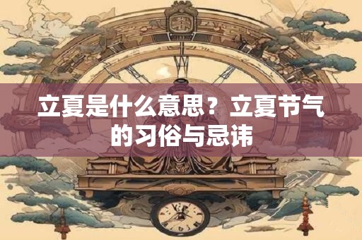 立夏是什么意思？立夏节气的习俗与忌讳