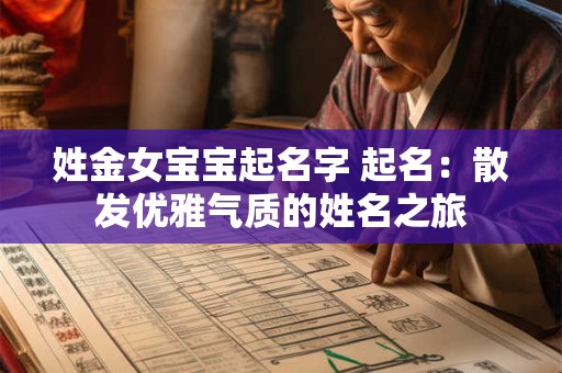 姓金女宝宝起名字 起名：散发优雅气质的姓名之旅