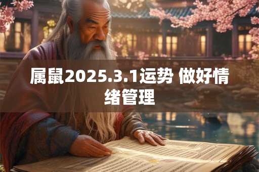属鼠2026.3.1运势 做好情绪管理 属鼠2026.3.1运势 做好情绪管理