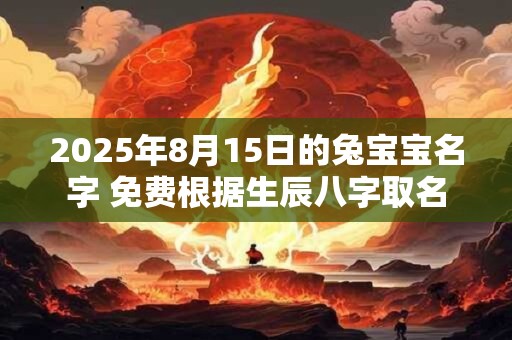2025年8月15日的兔宝宝名字 免费根据生辰八字取名