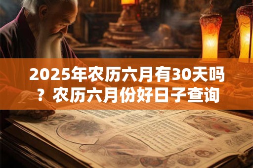 2025年农历六月有30天吗？农历六月份好日子查询