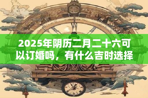 2025年阴历二月二十六可以订婚吗，有什么吉时选择？