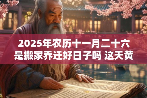 2025年农历十一月二十六是搬家乔迁好日子吗 这天黄历宜忌
