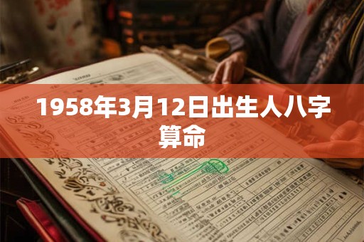 1958年3月12日出生人八字算命