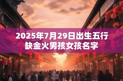 2025年7月29日出生五行缺金火男孩女孩名字