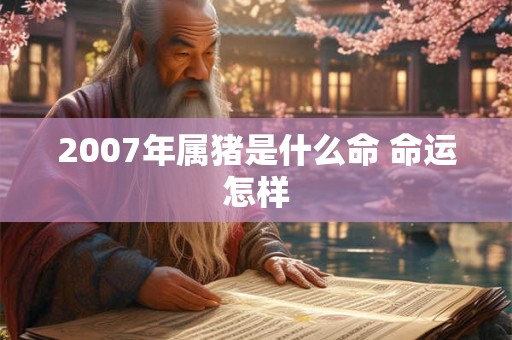 2007年属猪是什么命 命运怎样