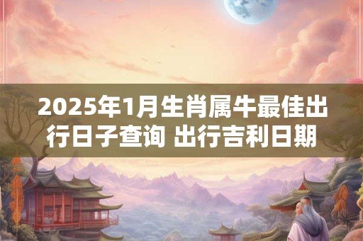 2025年1月生肖属牛最佳出行日子查询 出行吉利日期