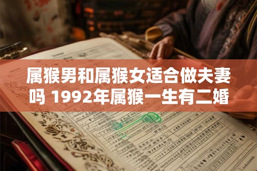 属猴男和属猴女适合做夫妻吗 1992年属猴一生有二婚