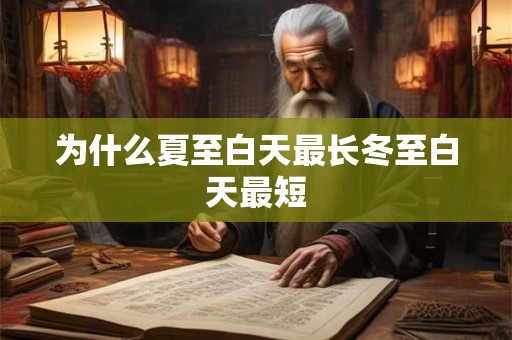 为什么夏至白天最长冬至白天最短