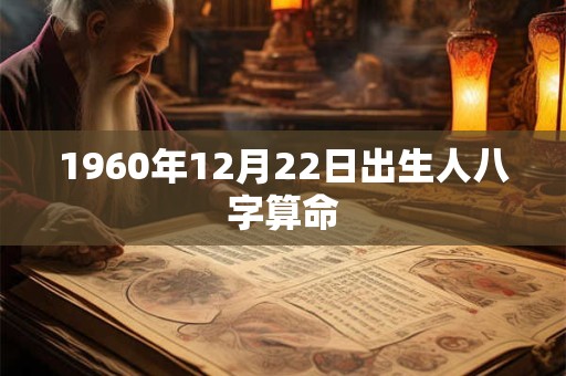 1960年12月22日出生人八字算命