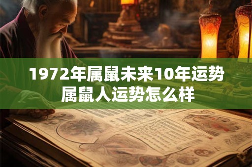 1972年属鼠未来10年运势 属鼠人运势怎么样