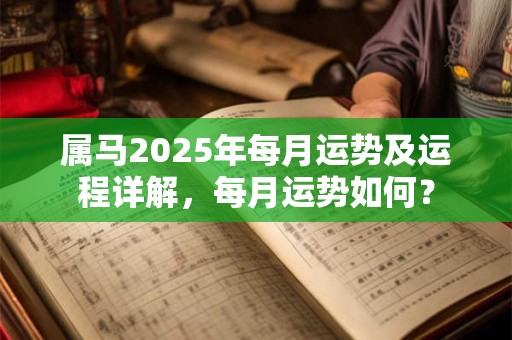属马2025年每月运势及运程详解，每月运势如何？
