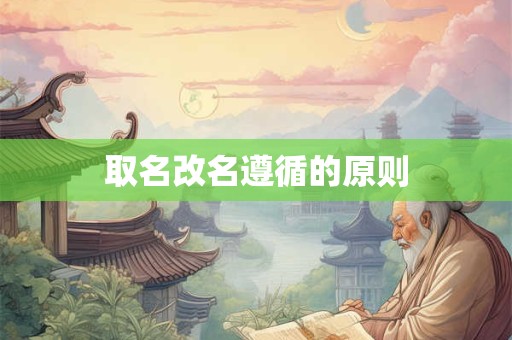 取名改名遵循的原则